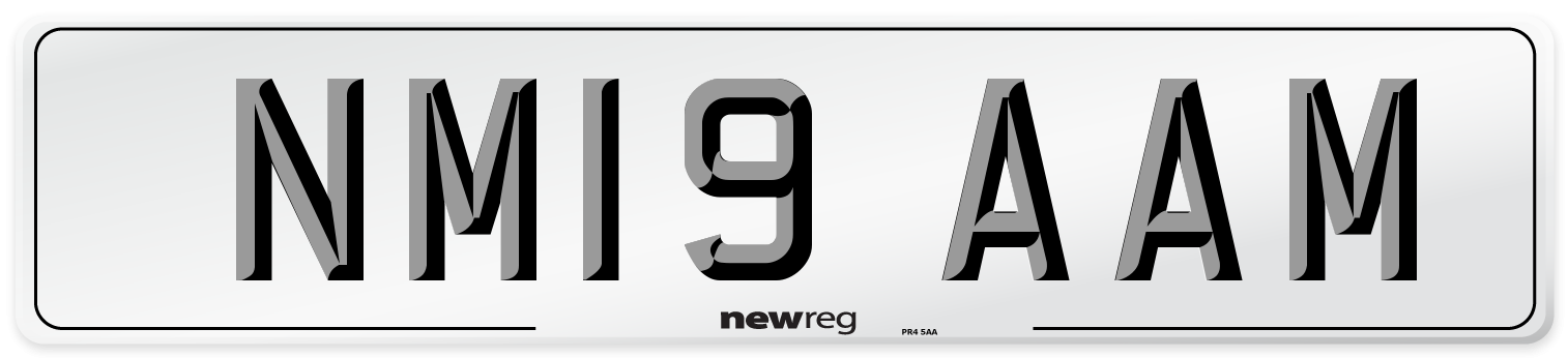 NM19 AAM Number Plate from New Reg